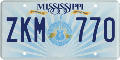 MS license plate ZKM770