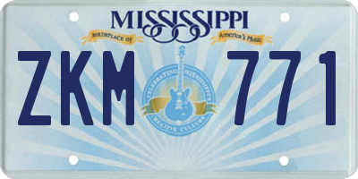MS license plate ZKM771