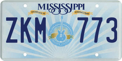 MS license plate ZKM773