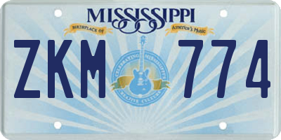 MS license plate ZKM774