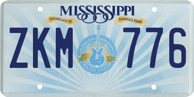 MS license plate ZKM776