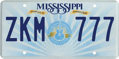MS license plate ZKM777