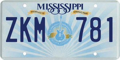MS license plate ZKM781