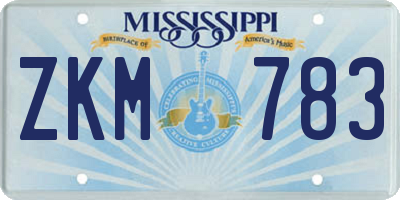 MS license plate ZKM783