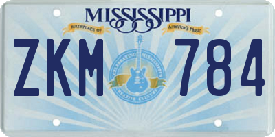 MS license plate ZKM784