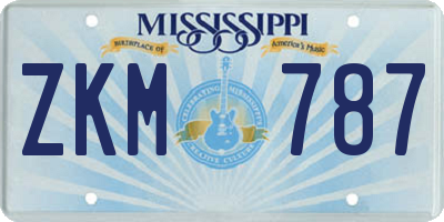 MS license plate ZKM787