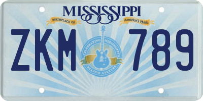 MS license plate ZKM789