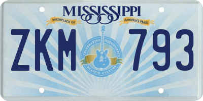 MS license plate ZKM793