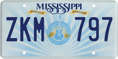 MS license plate ZKM797