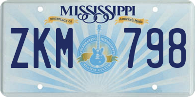 MS license plate ZKM798