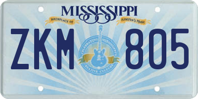 MS license plate ZKM805