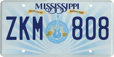 MS license plate ZKM808