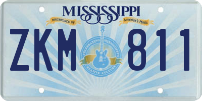 MS license plate ZKM811