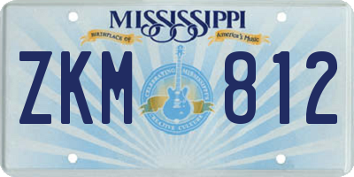 MS license plate ZKM812