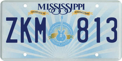 MS license plate ZKM813