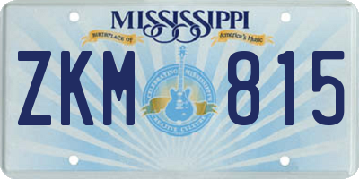 MS license plate ZKM815