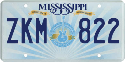MS license plate ZKM822