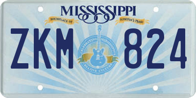 MS license plate ZKM824