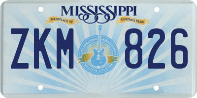 MS license plate ZKM826