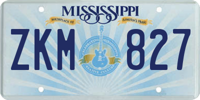 MS license plate ZKM827