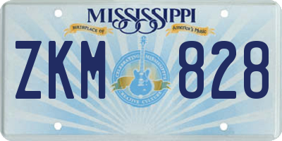 MS license plate ZKM828