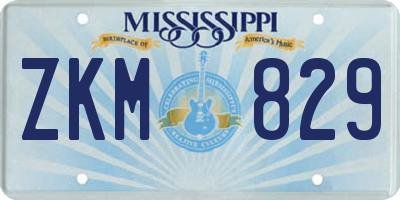 MS license plate ZKM829