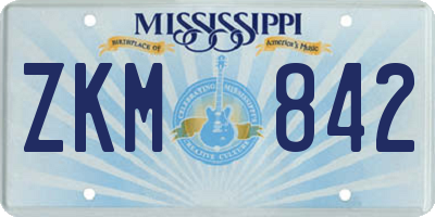 MS license plate ZKM842