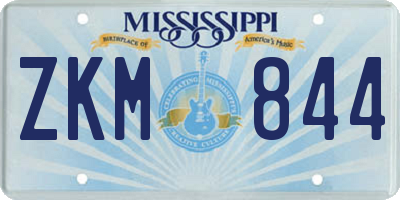 MS license plate ZKM844