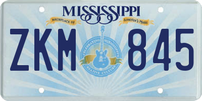MS license plate ZKM845
