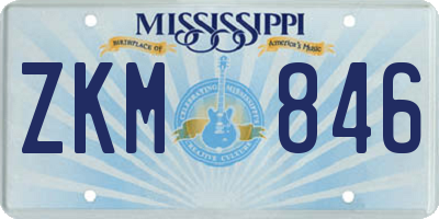 MS license plate ZKM846