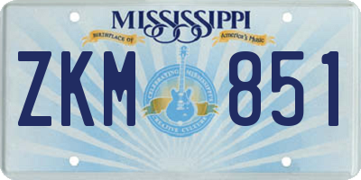 MS license plate ZKM851