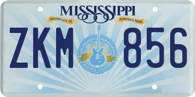 MS license plate ZKM856