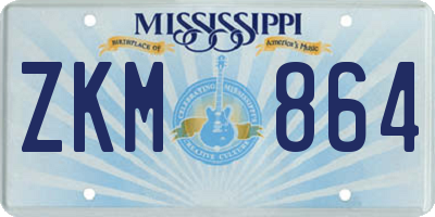 MS license plate ZKM864