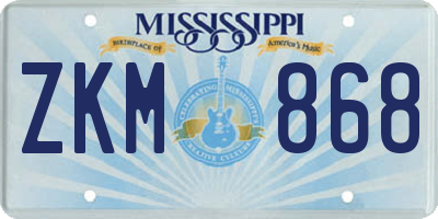 MS license plate ZKM868