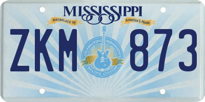 MS license plate ZKM873