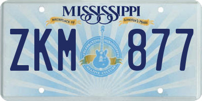 MS license plate ZKM877