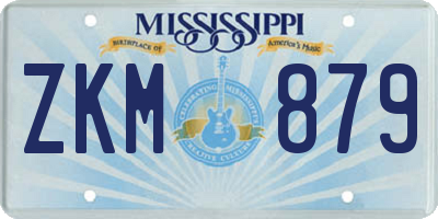 MS license plate ZKM879