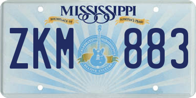 MS license plate ZKM883