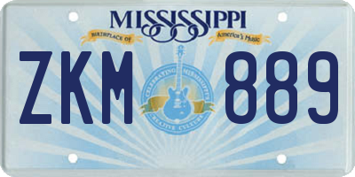 MS license plate ZKM889