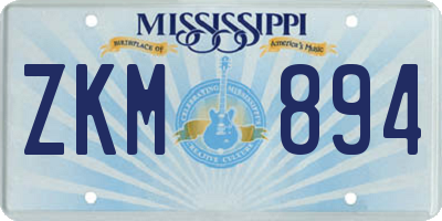 MS license plate ZKM894