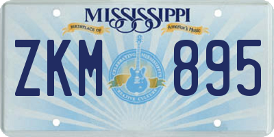 MS license plate ZKM895