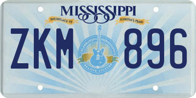 MS license plate ZKM896