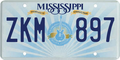 MS license plate ZKM897