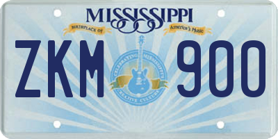 MS license plate ZKM900