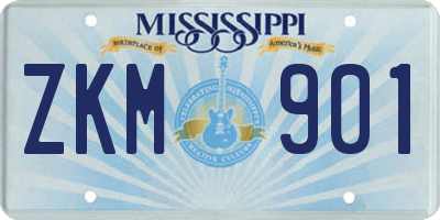 MS license plate ZKM901