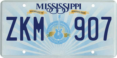 MS license plate ZKM907