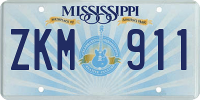 MS license plate ZKM911