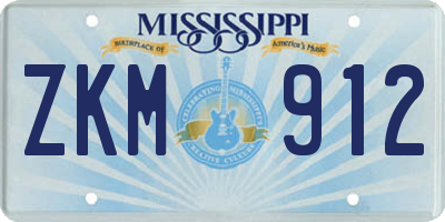 MS license plate ZKM912