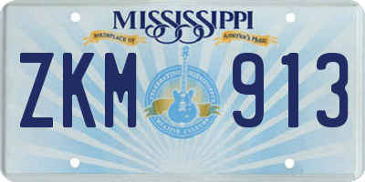 MS license plate ZKM913