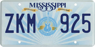 MS license plate ZKM925